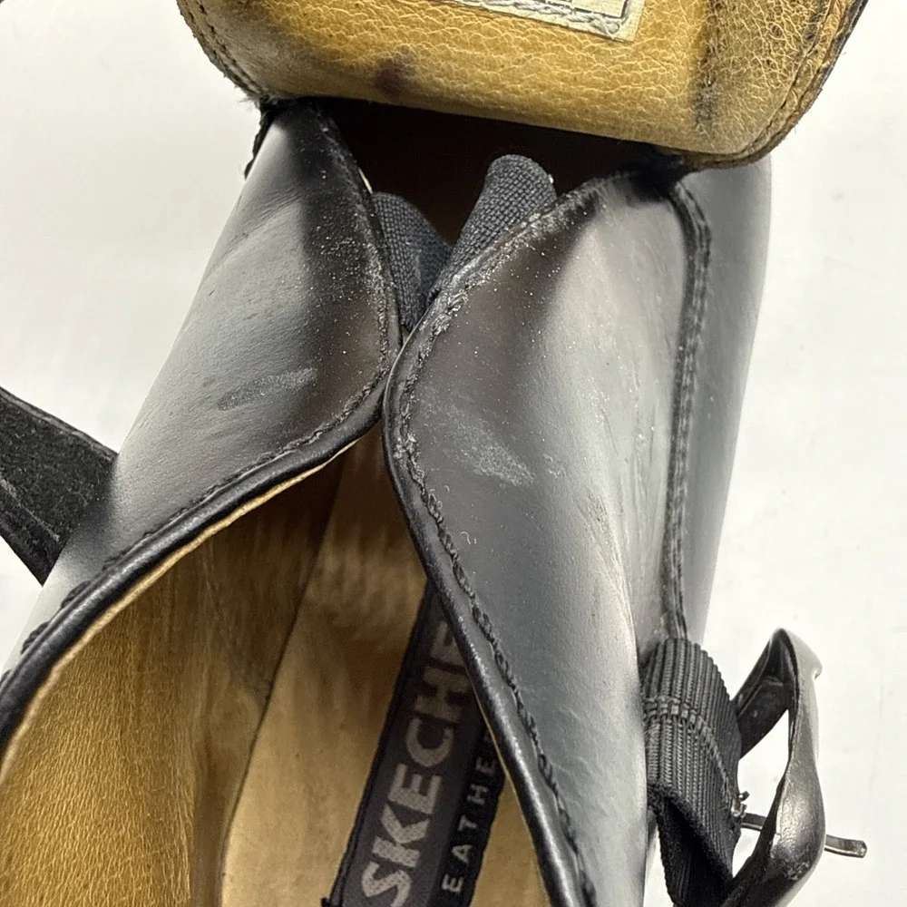 SKECHERS Boot 7.5 Leather Chunky Sole‎ Monk Strap Grunge Goth Cyberpunk Y2K